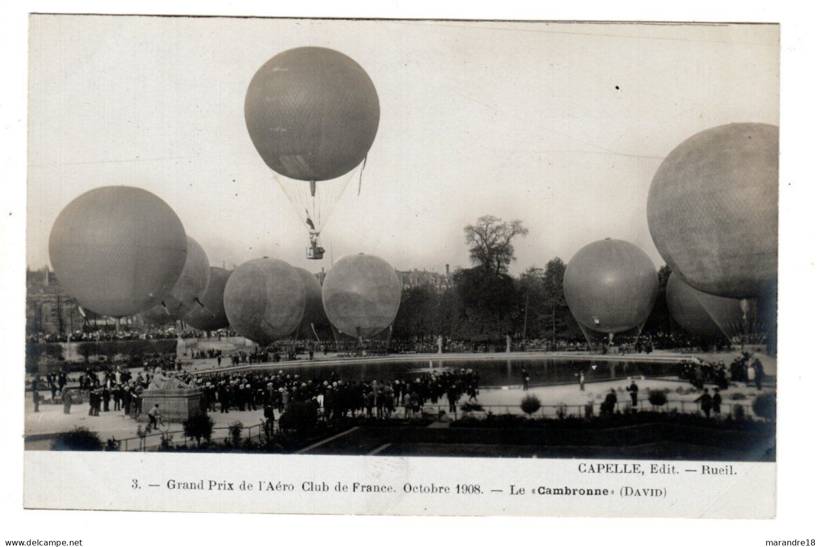 Grand Prix De L'aéro Club De France , 1908 , Le Cambronne - Mongolfiere