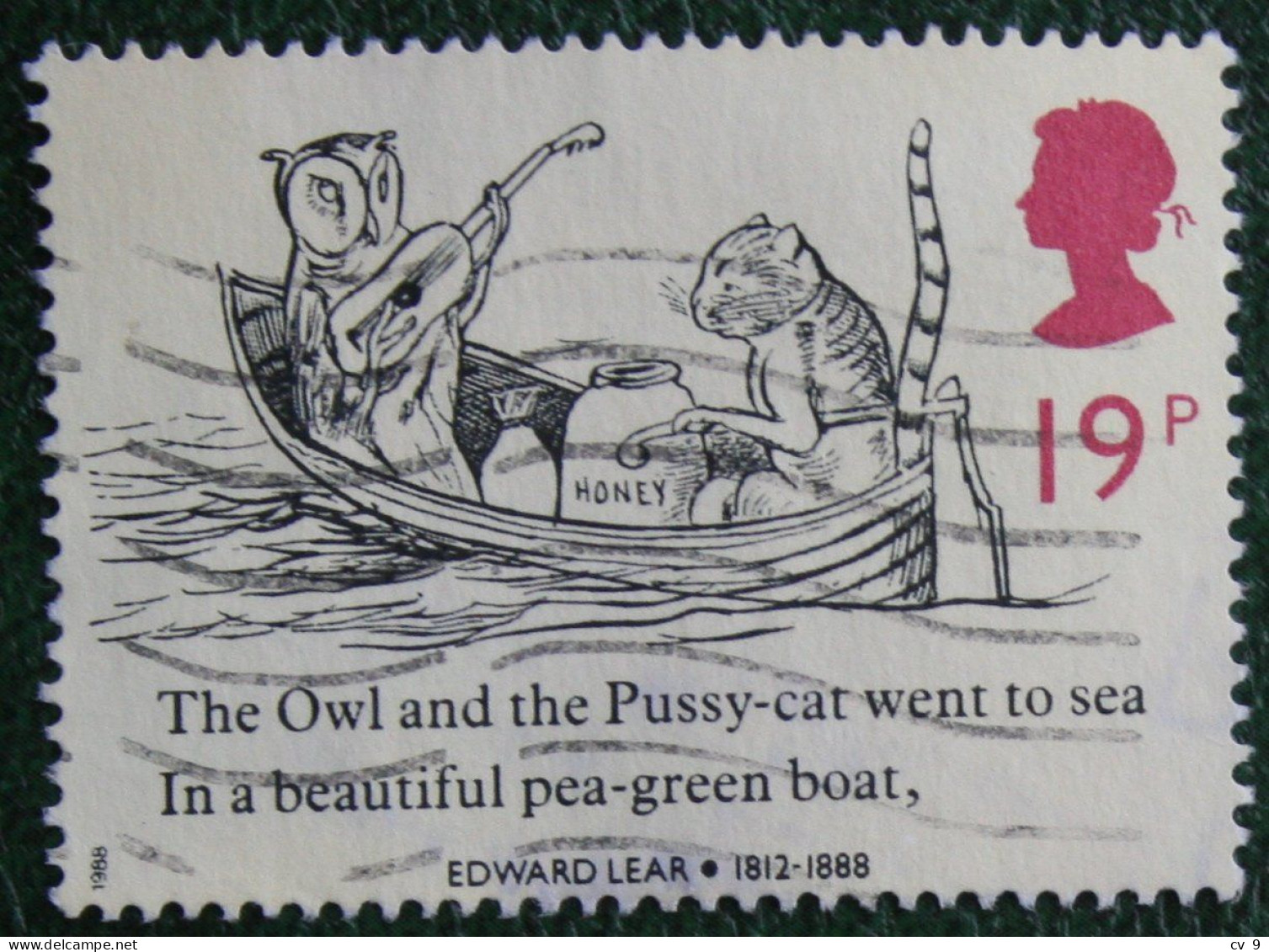 Edward Lear Cartoon Cat Bird Duck Owl (Mi 1170 1173 1988 Used Gebruikt Oblitere ENGLAND GRANDE-BRETAGNE GB GREAT BRITAIN - Gebruikt