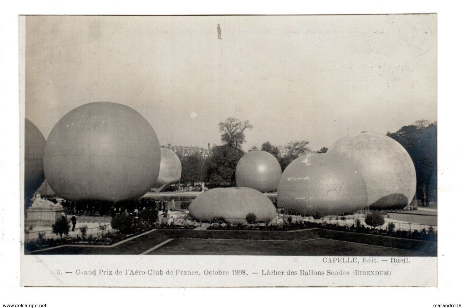 Grand Prix De L'aéro Club De France , 1908 , Ballon Sonde N°6 - Montgolfières