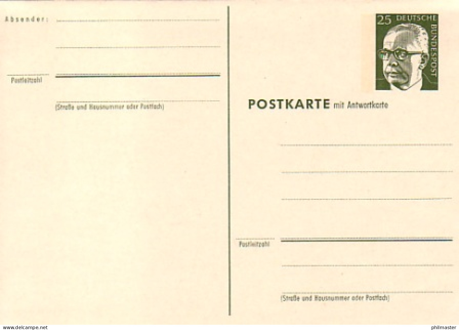 P 105 Heinemann 25/25 Pf Punktzeilen ** Wie Verausgabt - Postkaarten - Ongebruikt