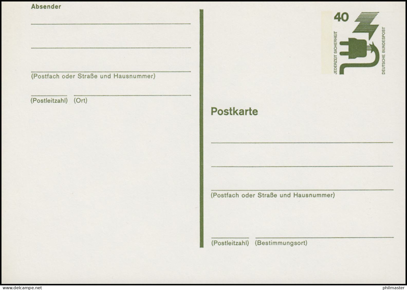 P 117 Unfall 40 Pf Mit Leitvermerke ** - Cartes Postales - Neuves