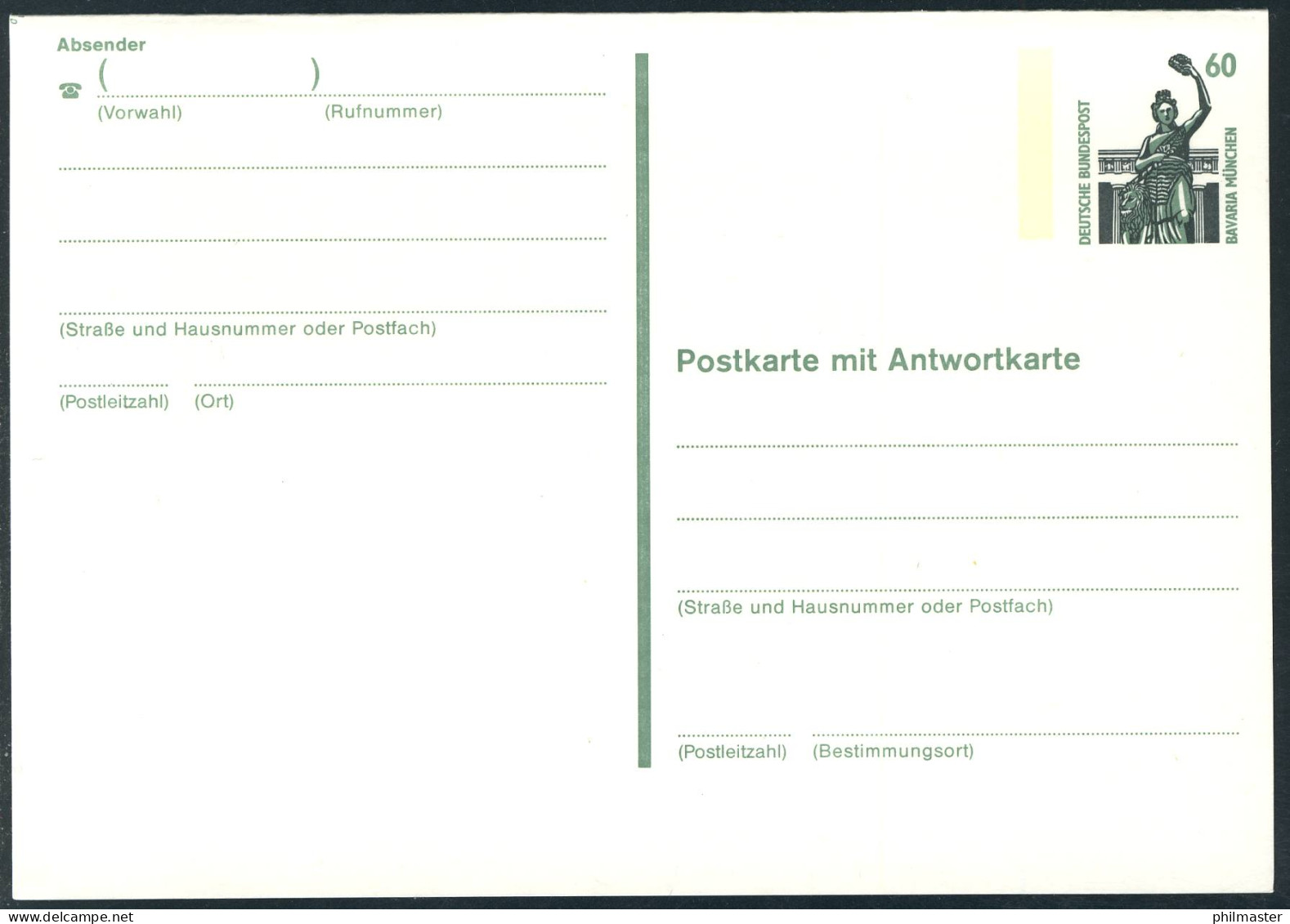 P 143 II SWK 60/60 Pf, Doppelkarte, Frageteil Ohne Scherensymbol Oben Rechts, ** - Postales - Nuevos