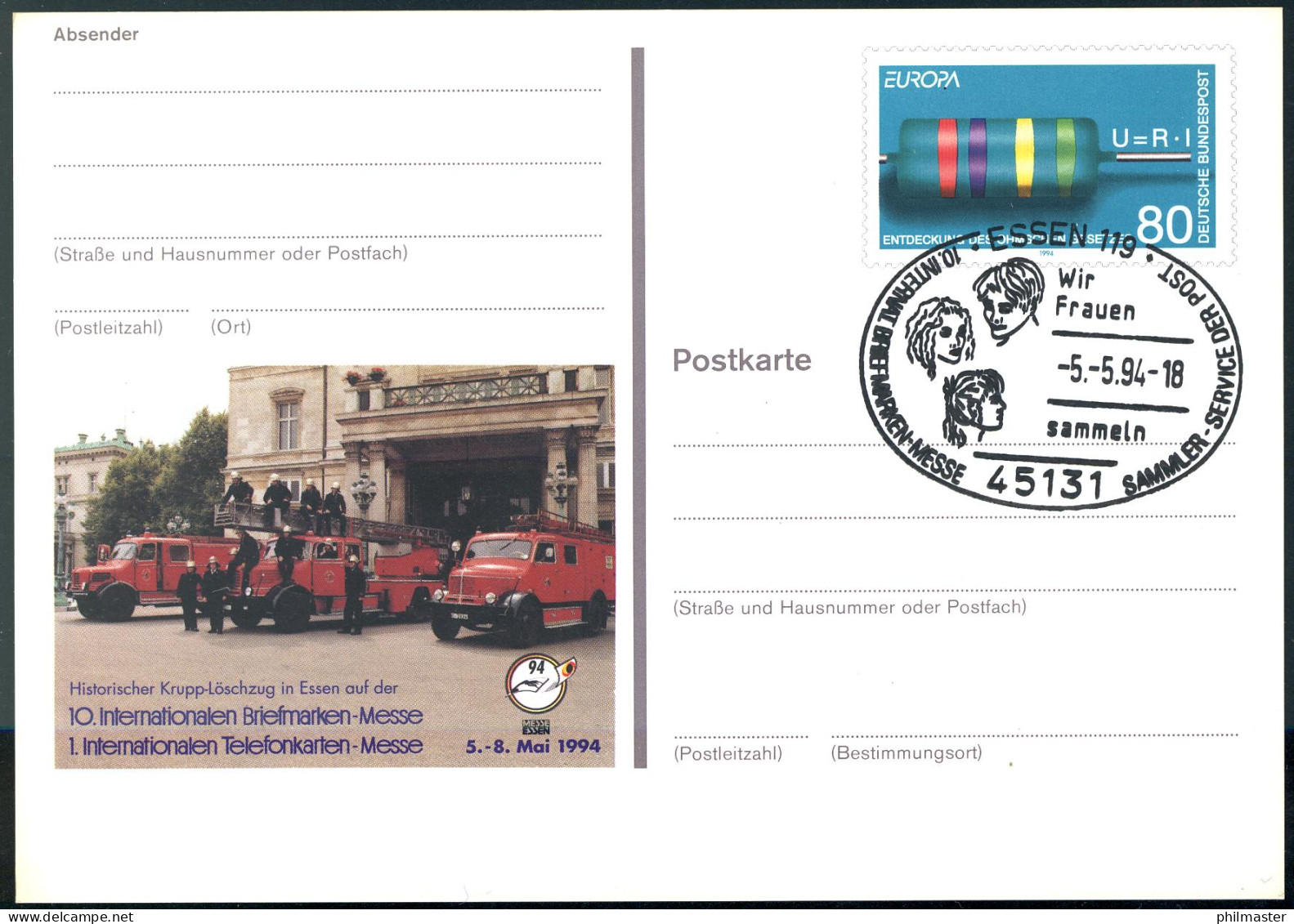 PSo 33 ESSEN 1994, ESSt Wir Frauen Sammeln 05.05.1994 - Cartes Postales - Neuves