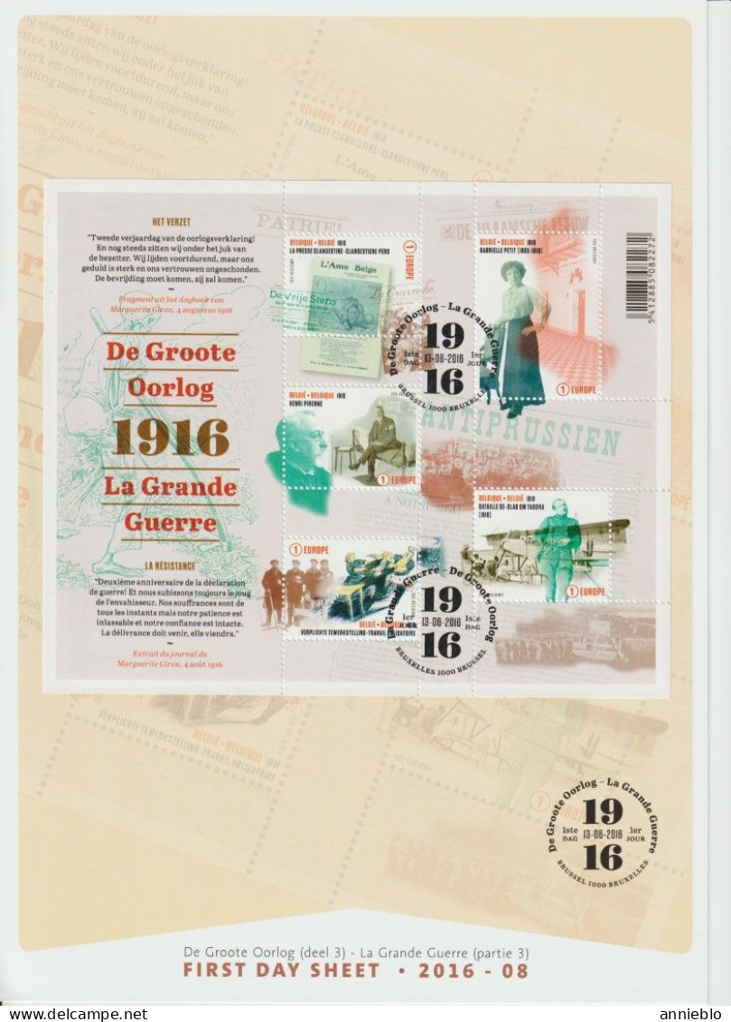 2016 - FDS BL236 - De Groote Oorlog / La Grande Guerre - - 2011-2020