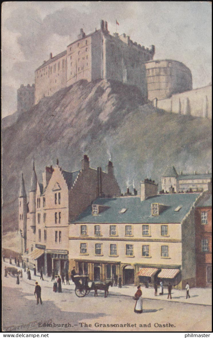 Großbritannien: AK Edinburgh - The Grassmarket And Castle, BOURNEMOUTH 2.12.1905 - Autres & Non Classés