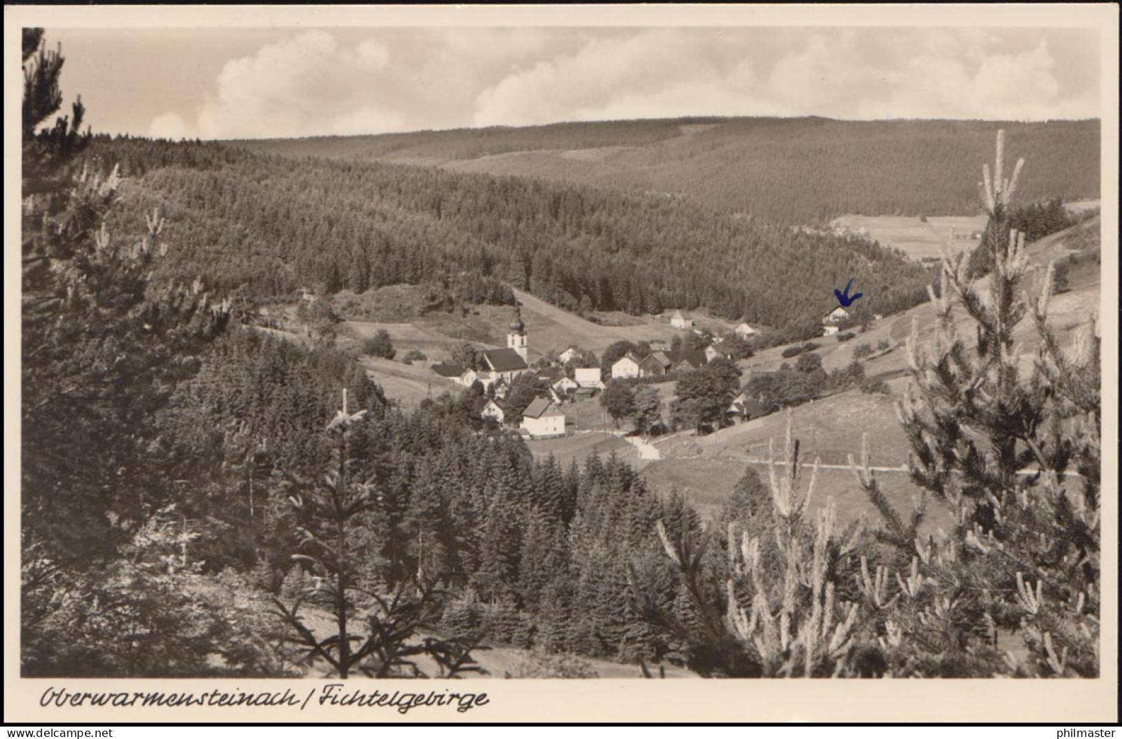 Landpost Oberwarmensteinach über Warmensteinach BAYREUTH 28.9.1953 Auf AK - Autres & Non Classés