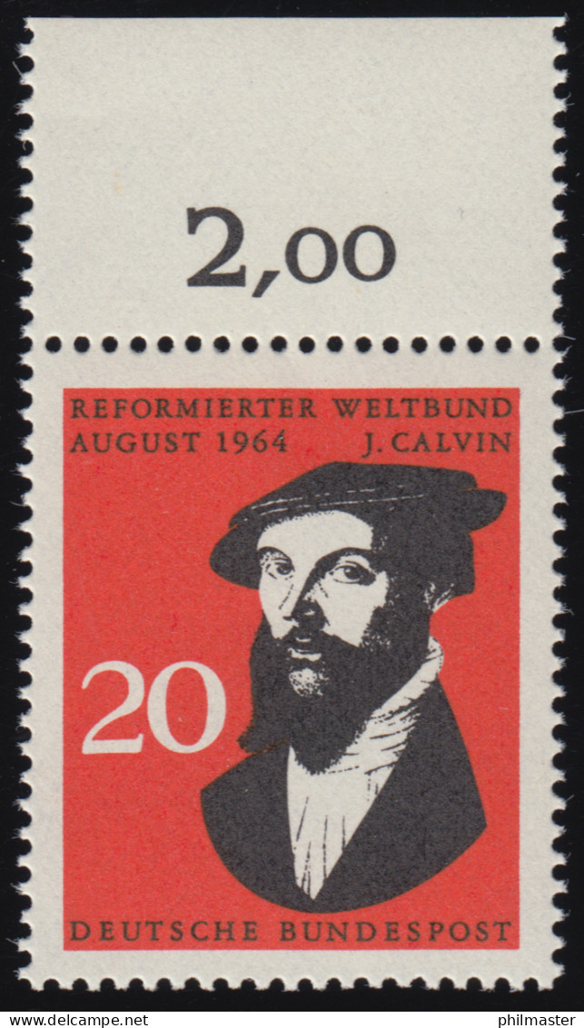 439 Reformierter Weltbund Calvin ** Oberrand Durchgezähnt - Unused Stamps