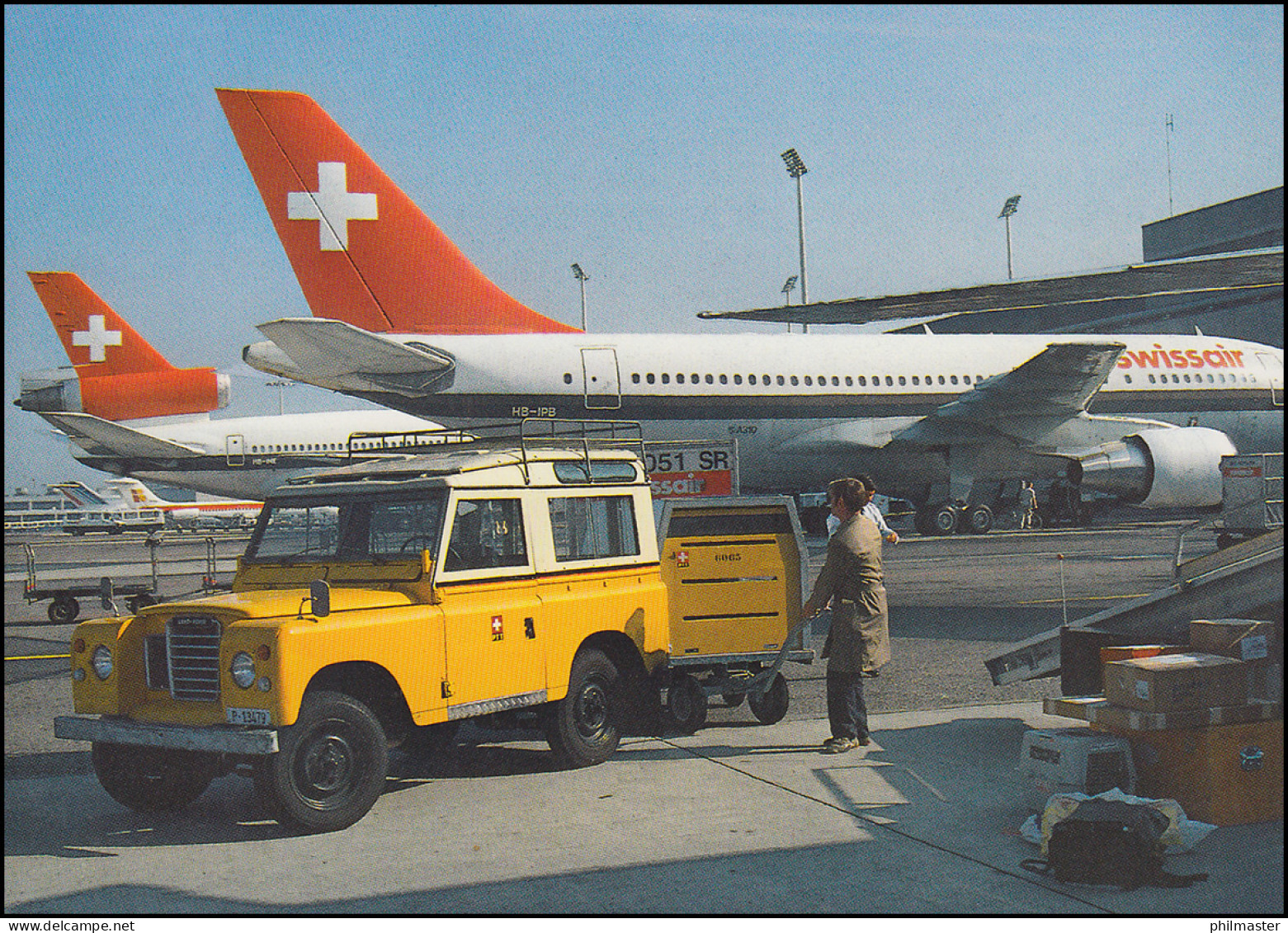 Schweiz 1344 Luftpost / Flugpostverladung 1988, PTT-Grußkarte Zum Jahreswechsel - Maximumkarten (MC)