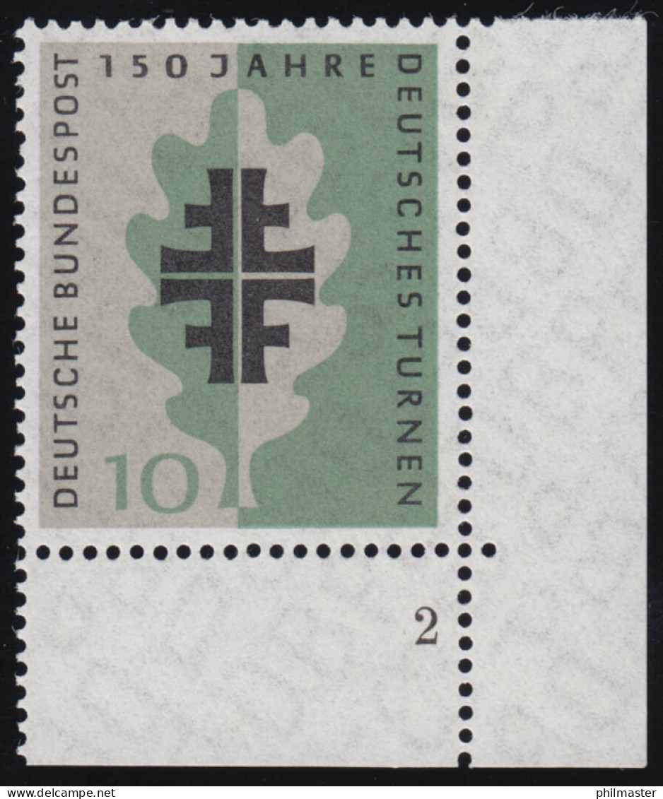 292 Turnbewegung ** Ecke U.r. Zähnung 1-dg FN2 - Unused Stamps