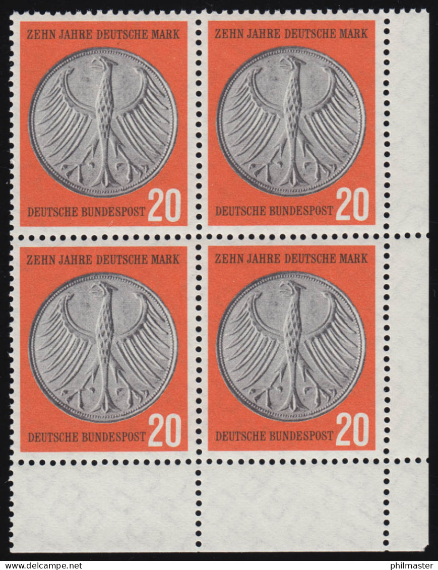 291 Deutsche Mark ** Eck-Vbl Unten Rechts - Unused Stamps
