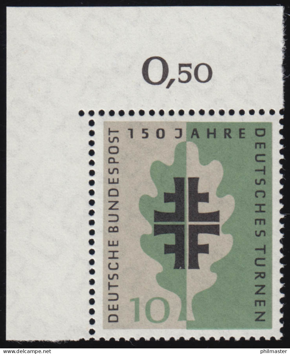 292 Turnbewegung ** Ecke O.l. Zähnung 1-0 - Unused Stamps