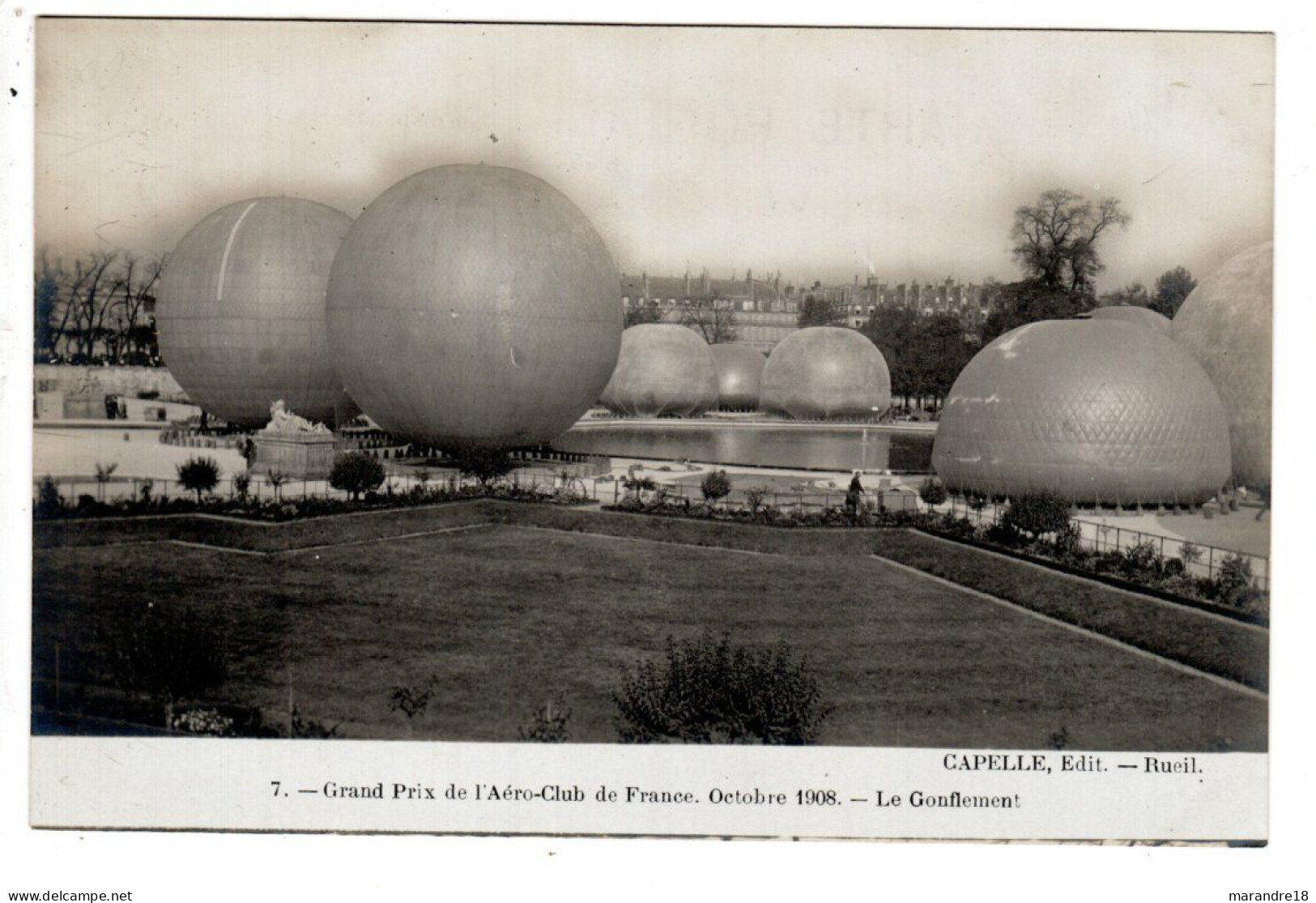 Grand Prix De L'aéro Club De France , 1908 , Le Gonflement - Fesselballons