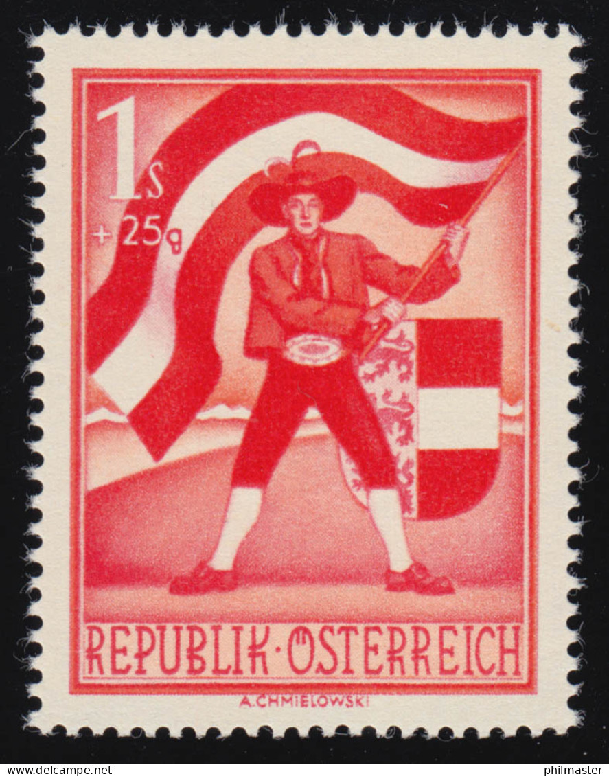 953 Volksabst. Kärnten, Fahnenschwenker Fahne Österreich, 1 S + 25 G, ** - Unused Stamps