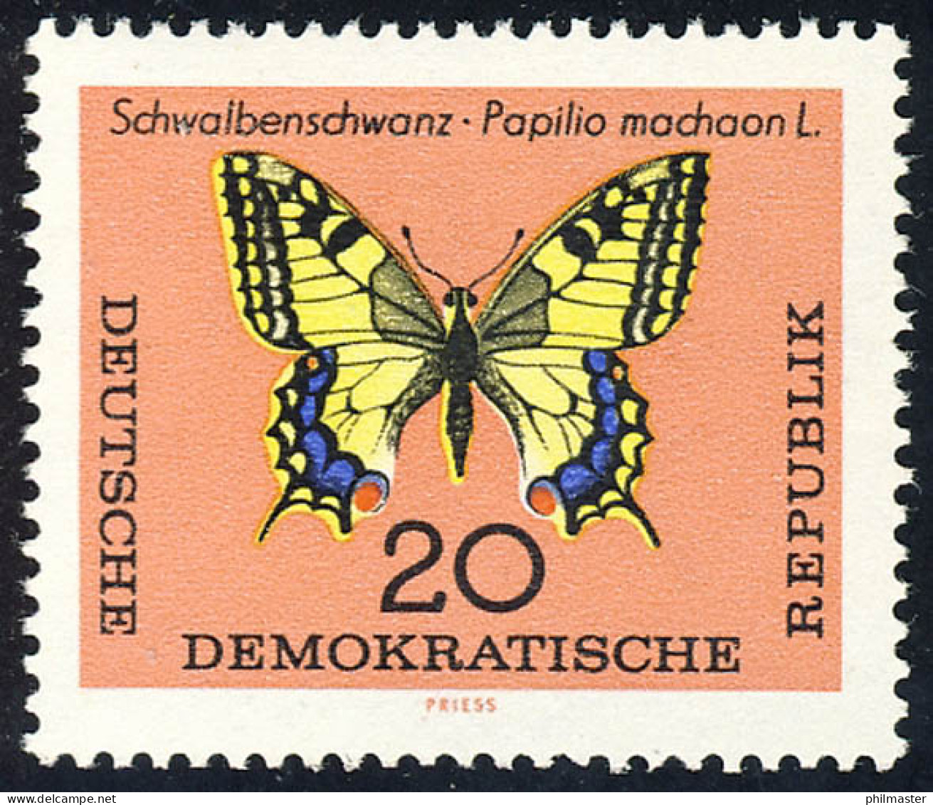 1006 Schmetterlinge Schwalbenschwanz 20 Pf Postfrisch ** - Neufs