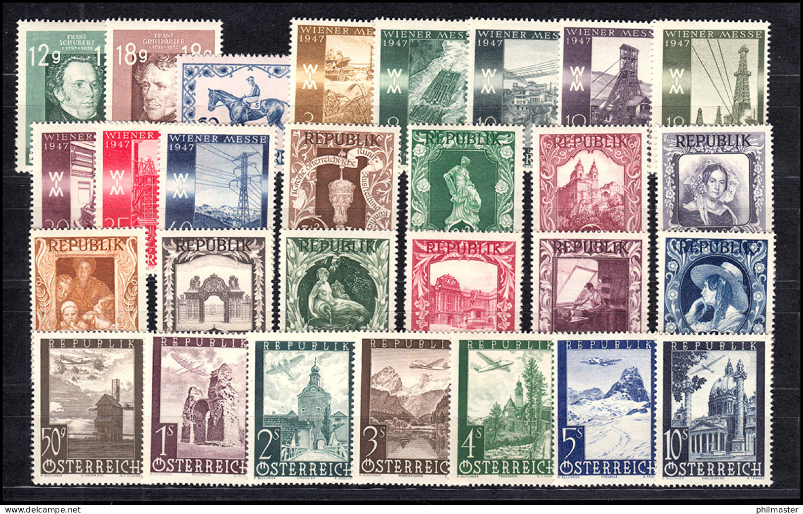801-853 Österreich-Jahrgang 1947 Komplett, Postfrisch ** - Unused Stamps