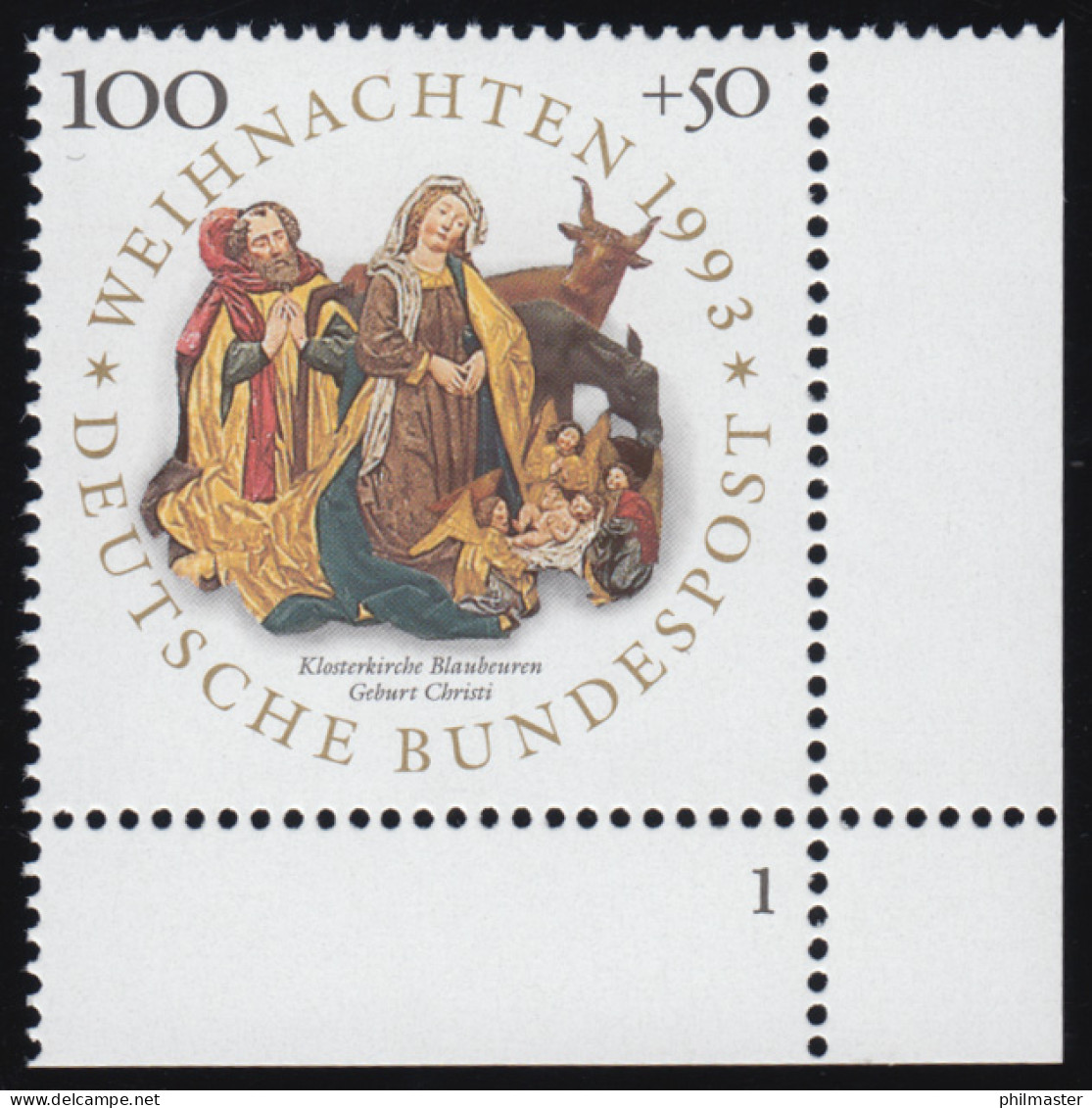 1708 Weihnachten 100+50 Pf ** FN1 - Unused Stamps