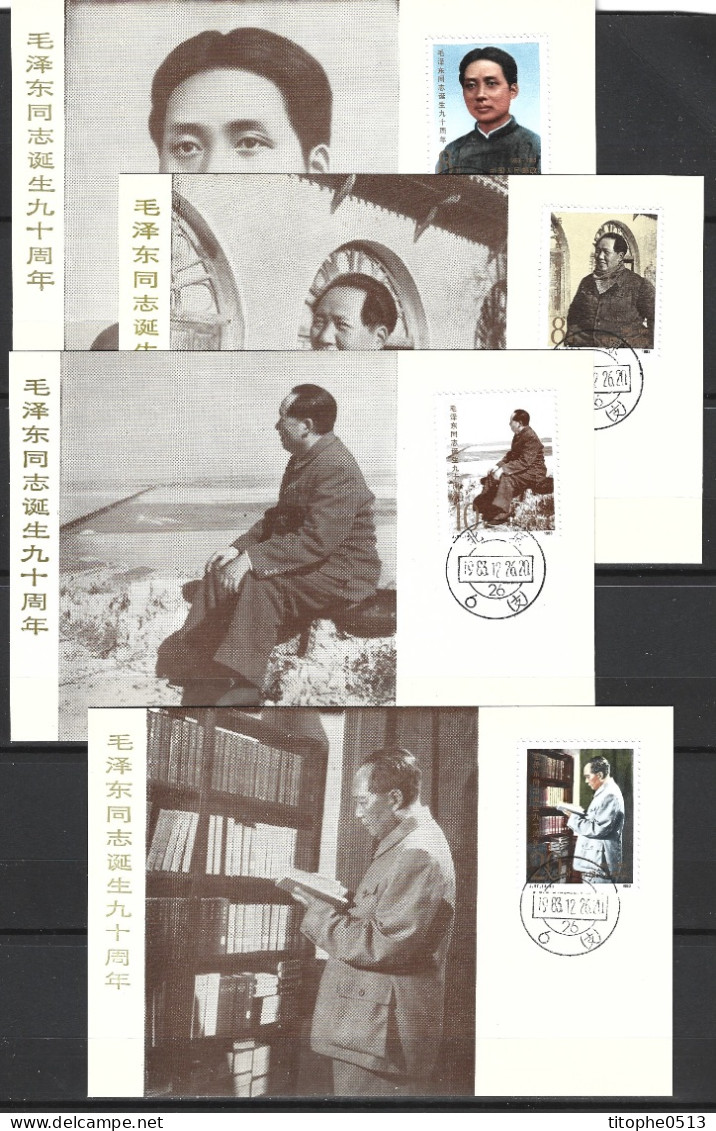 CHINE. N°2632-5 Sur 4 Cartes Maximum De 1983. Mao. - Mao Tse-Tung