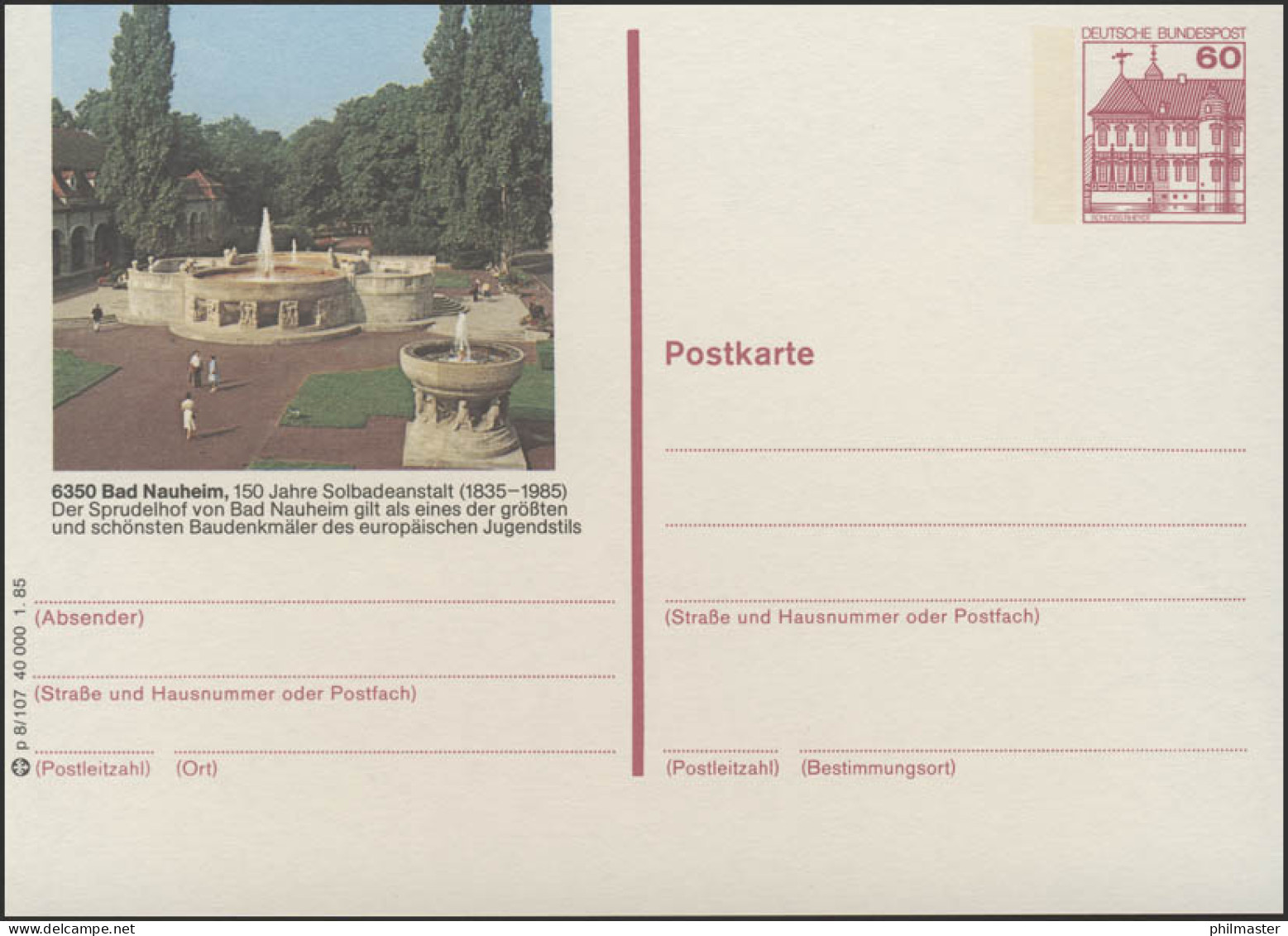 P138-p8/107 - 6350 Bad Nauheim, Der Sprudelhof ** - Geïllustreerde Postkaarten - Ongebruikt