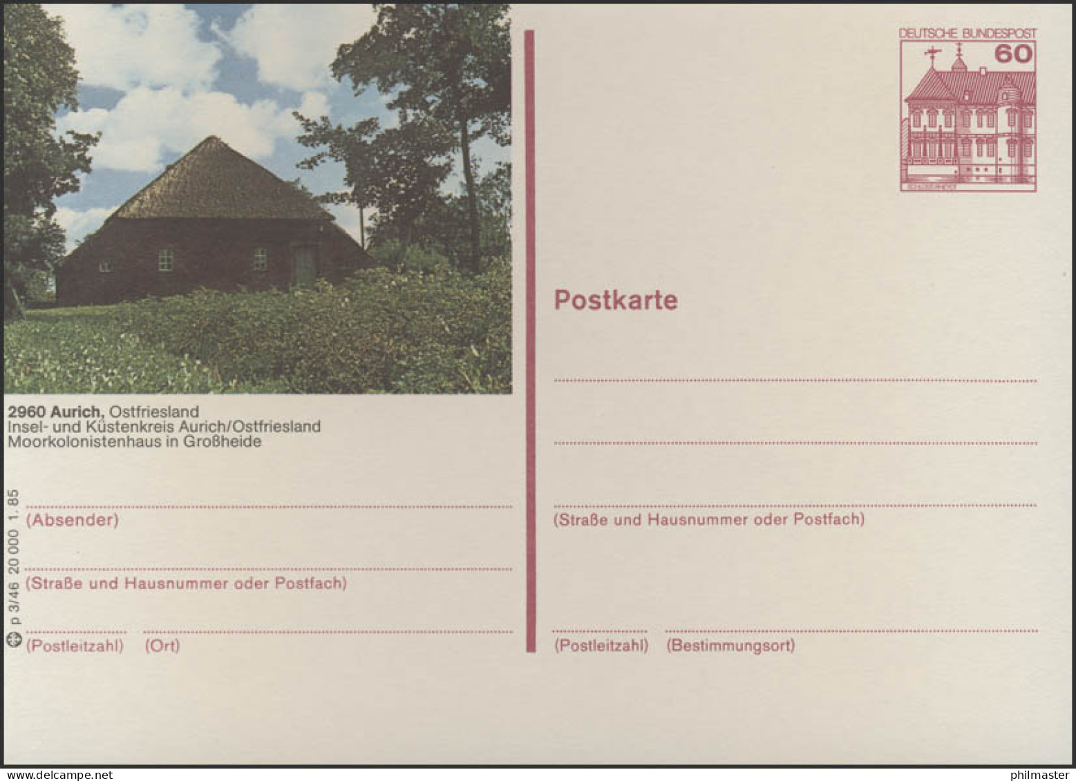 P138-p3/046 - 2960 Aurich Großheide Moorkolonistenhaus ** - Geïllustreerde Postkaarten - Ongebruikt