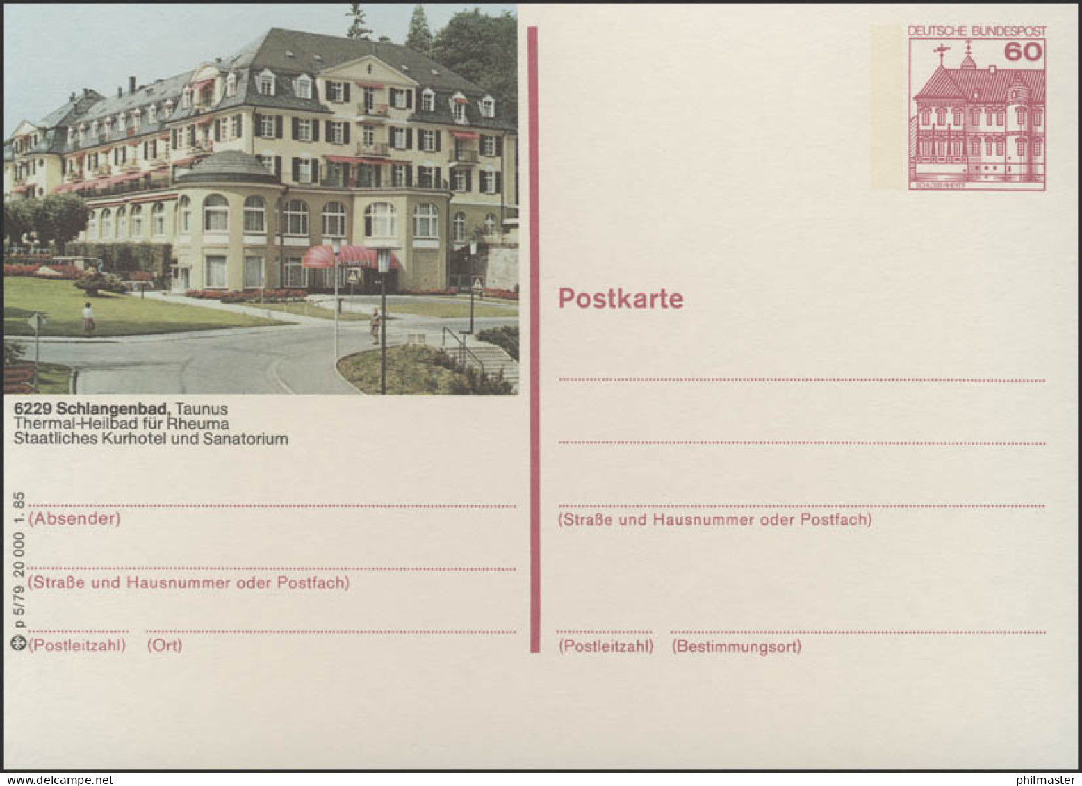 P138-p5/079 - 6229 Schlangenbad, Kurhaus ** - Geïllustreerde Postkaarten - Ongebruikt
