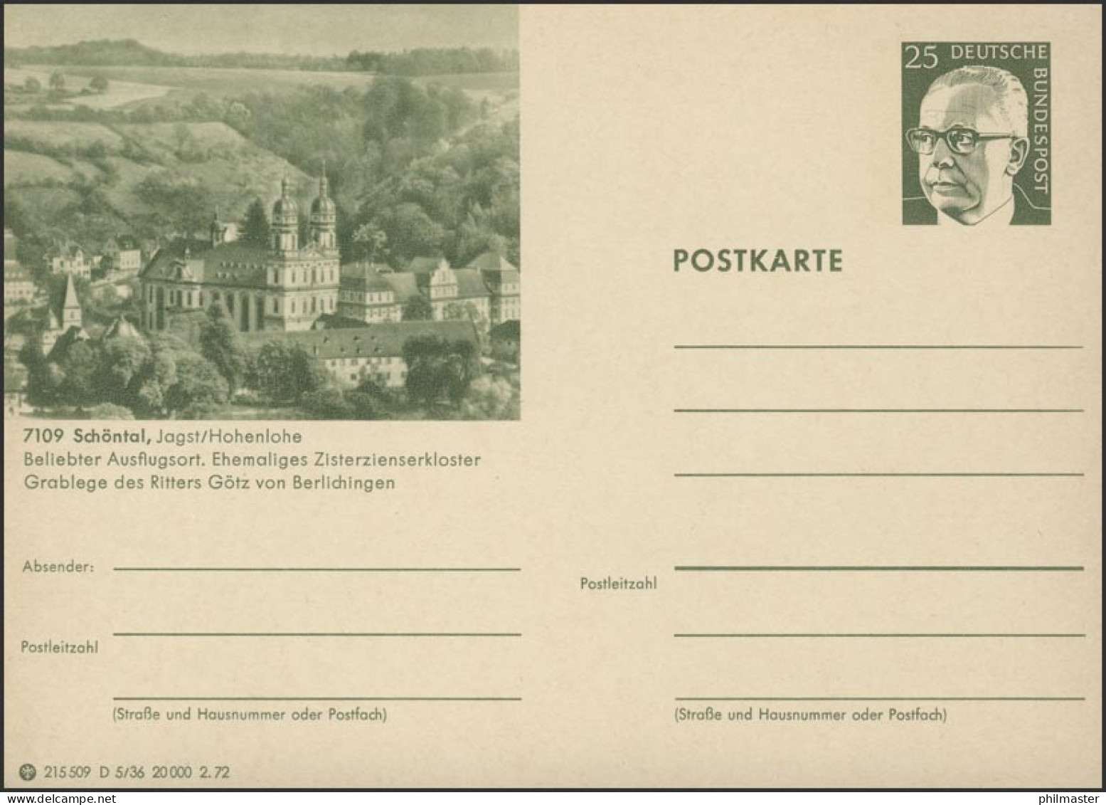 P107-D05/036 7109 Schöntal/Jagst Zisterzienserkloster** - Cartes Postales Illustrées - Neuves