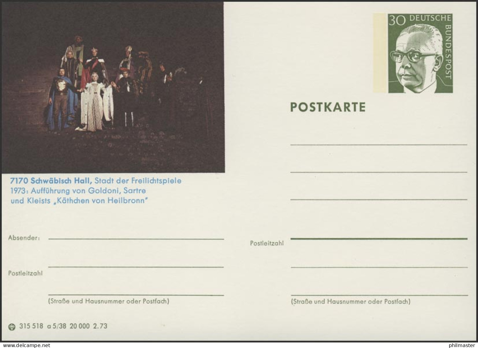 P109-a05/038 7170 Schwäbisch Hall, Freilichtspiele ** - Cartes Postales Illustrées - Neuves