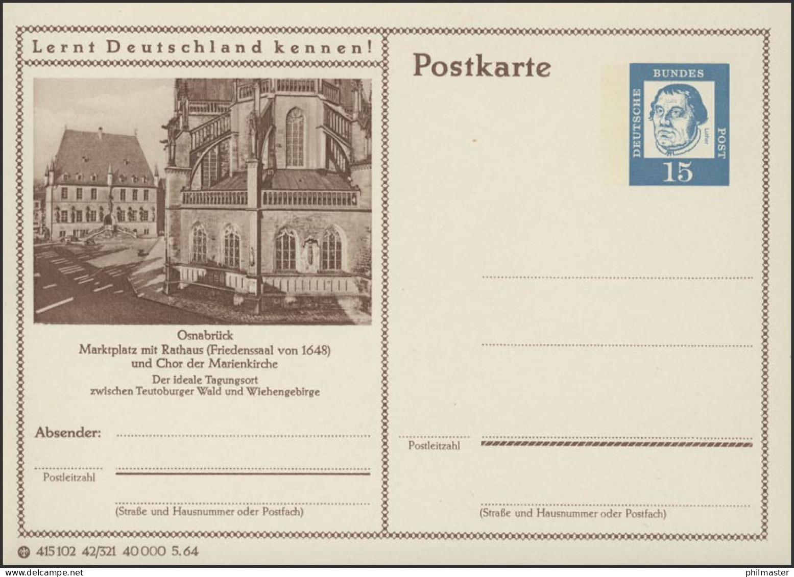 P081-42/321 Osnabrück, Marktplatz Mit Rathaus ** - Cartes Postales Illustrées - Neuves