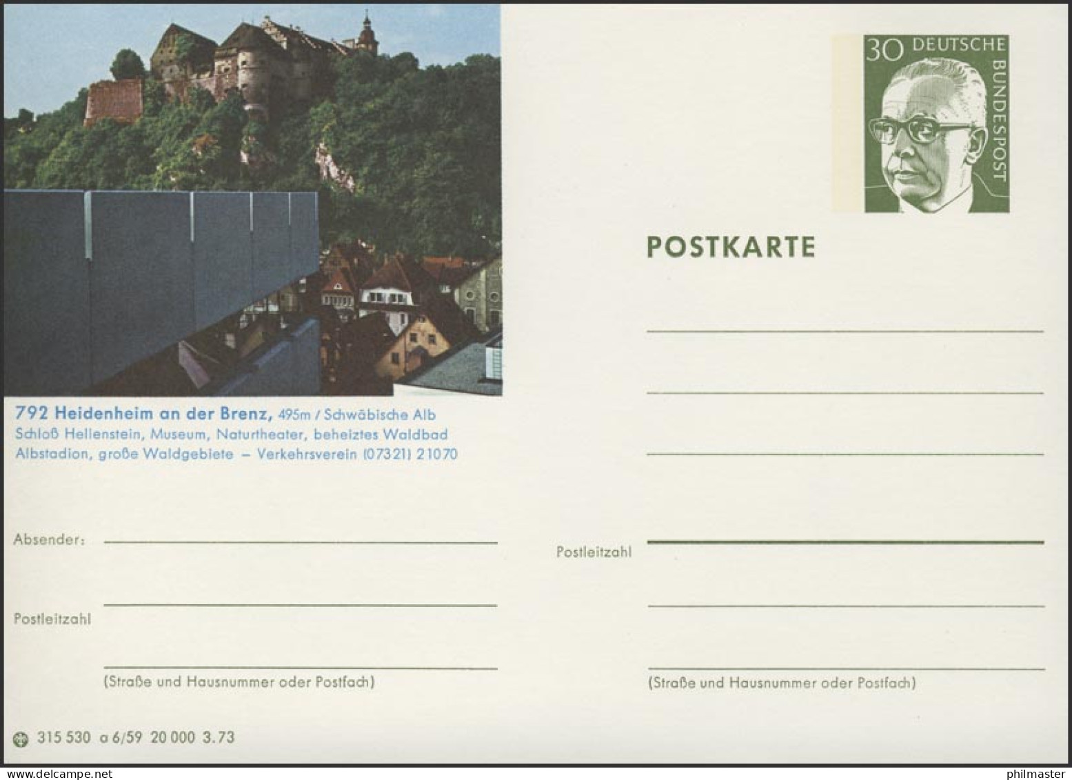 P109-a06/059 792 Heidenheim/Brenz, Schloß Hallenstein ** - Illustrated Postcards - Mint