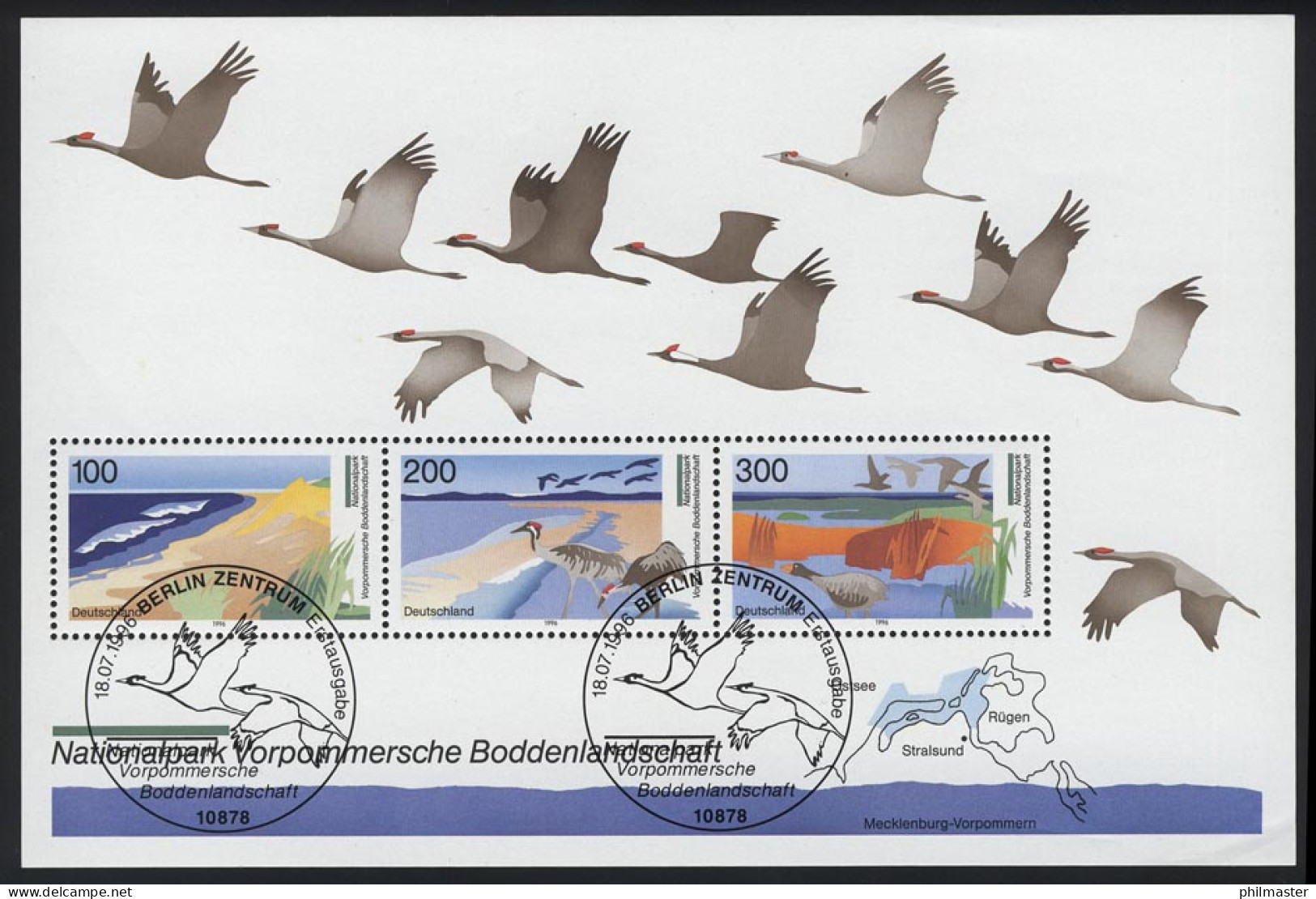 Block 36 Nationalpark Boddenlandschaft 1996, ESSt Berlin - Usados