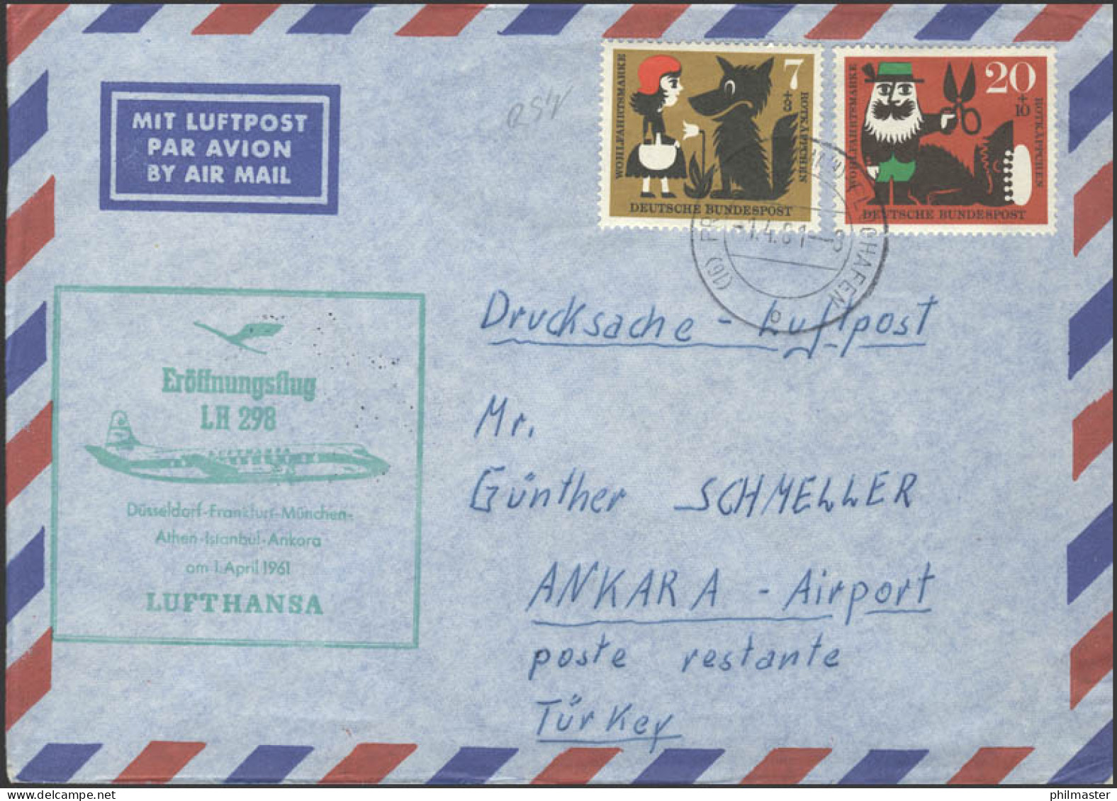 Eröffnungsflug LH 298 Düsseldorf-Frankfurt-Ankara Am 01.04.1961 - Andere (Lucht)