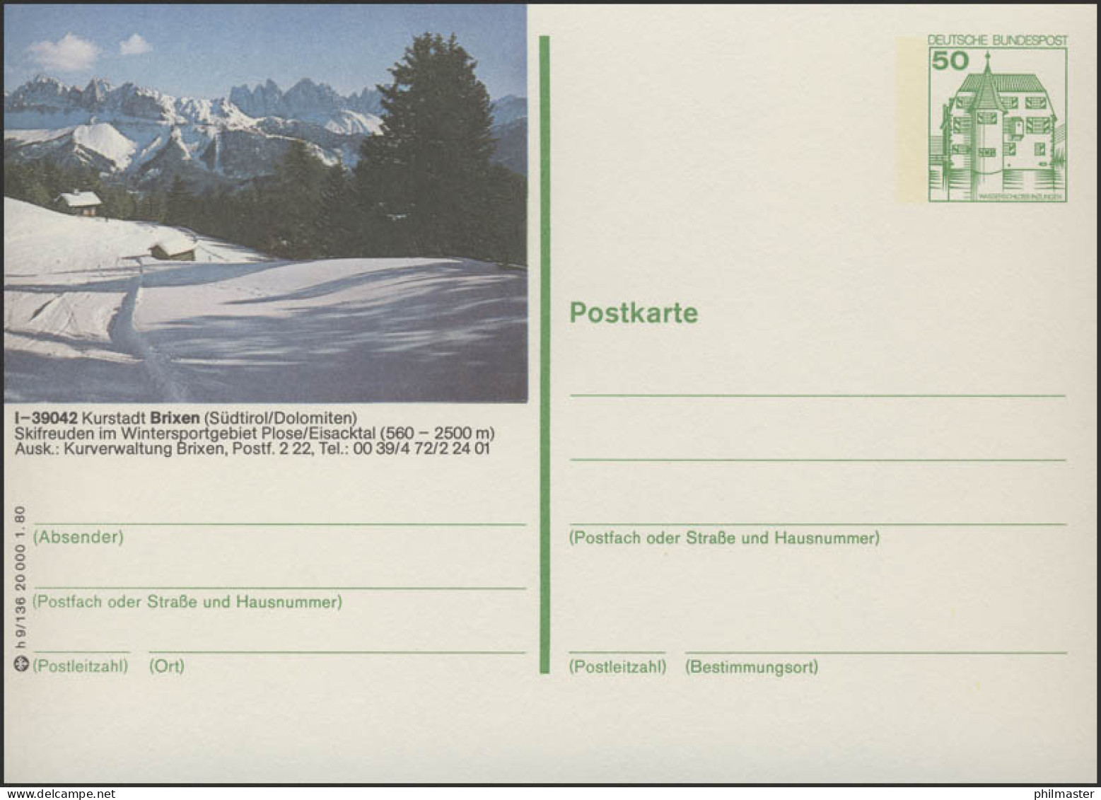 P130-h9/136 I-39042 Brixen, Winterlandschaft ** Wie Verausgabt - Cartes Postales Illustrées - Neuves