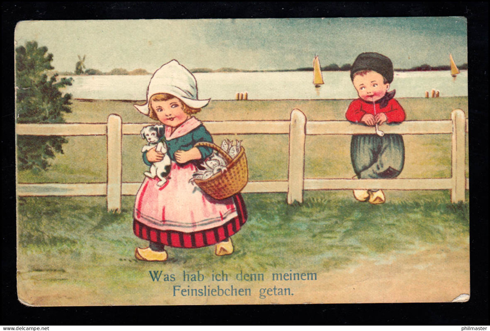 Kinder Tracht Holzschuhe "Was Hab Ich Denn Meinem Feinsliebchen", Eupen 8.8.1928 - Autres & Non Classés