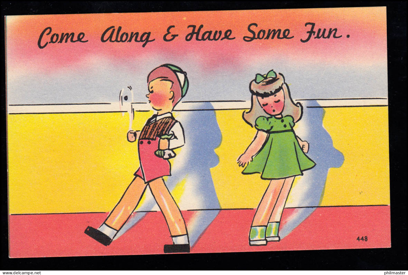 Come Along & Have Some Fun, Junge & Mädchen, Asheville Post Card, Ungebraucht - Other & Unclassified
