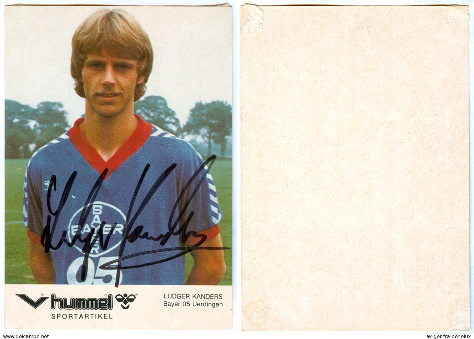 Fußball-Autogrammkarte AK Ludger Lulu Kanders FC Bayer 05 Uerdingen 80-81 KFC Kalkar Xanten Fortuna Düsseldorf TuS Celle - Autographes