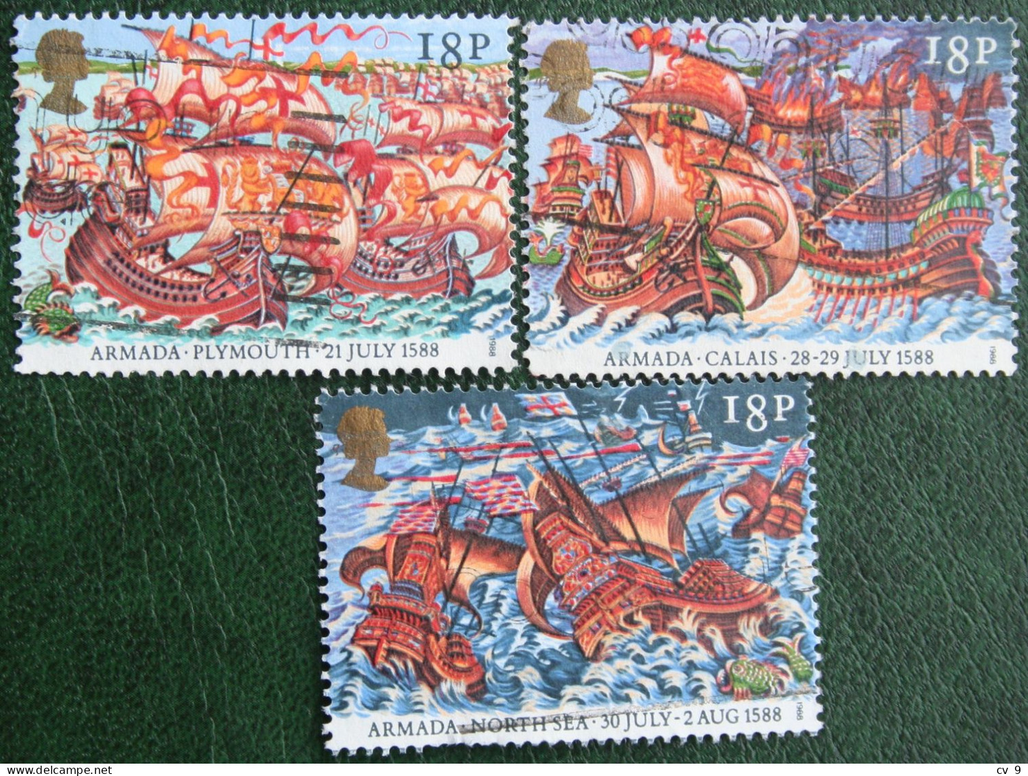 Spanish Armada Boat Ship Shiff (Mi 1156-1157 1159) 1988 Used Gebruikt Oblitere ENGLAND GRANDE-BRETAGNE GB GREAT BRITAIN - Oblitérés