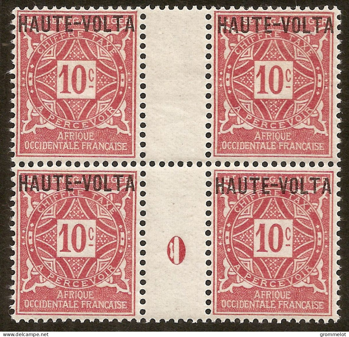 HAUTE VOLTA: : TAXE 1-2-3 Blocs De 4, Millésimes 0 Neufs Charnière Sur 2 Timbres Supérieurs, TRES FRAIS - Nuevos