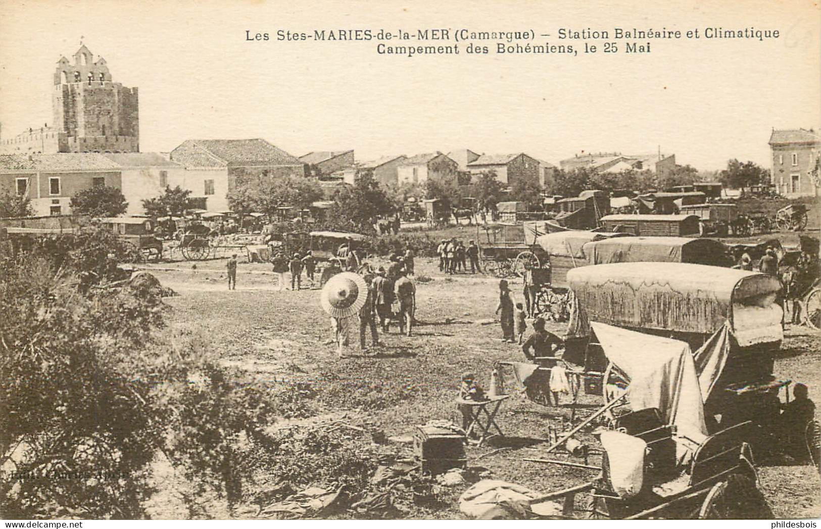 BOUCHES DU RHONE  SAINTES MARIES DE LA MER  Campement De Bohemiens Le 25 Mai - Saintes Maries De La Mer