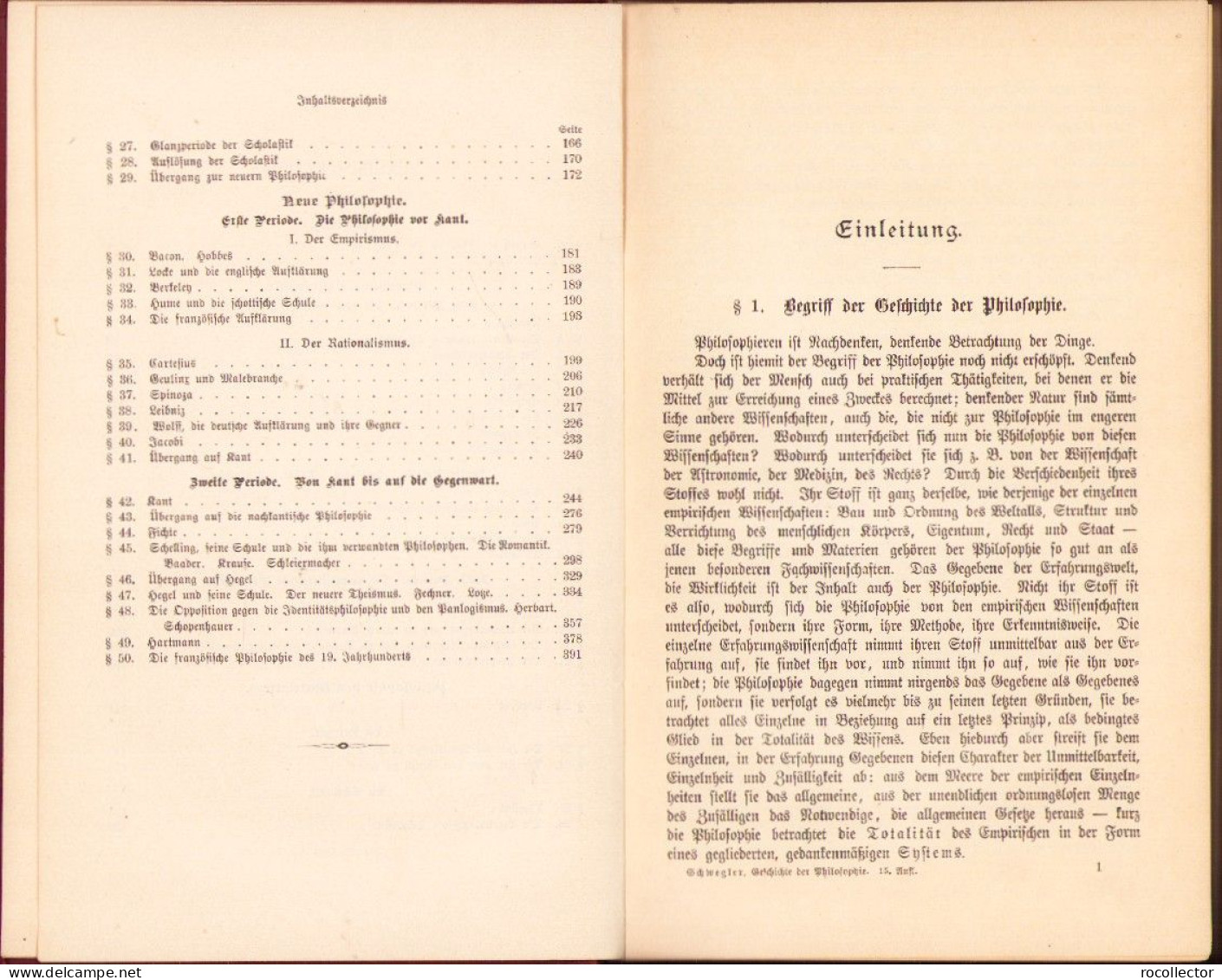 Geschichte Der Philosophie Im Umriß Von Albert Schwegler 1890 C3926N - Libros Antiguos Y De Colección