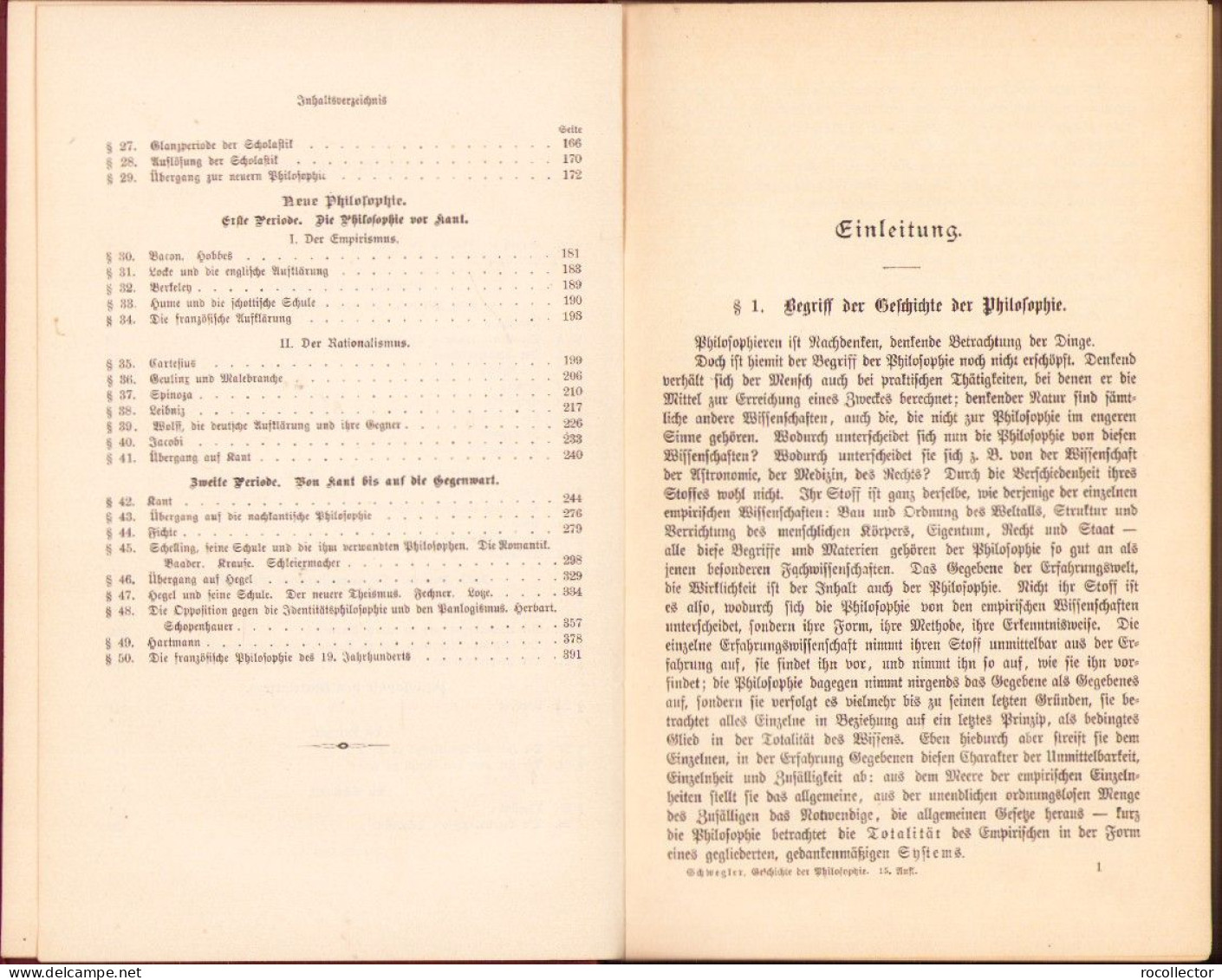 Geschichte Der Philosophie Im Umriß Von Albert Schwegler 1890 C3926N - Oude Boeken