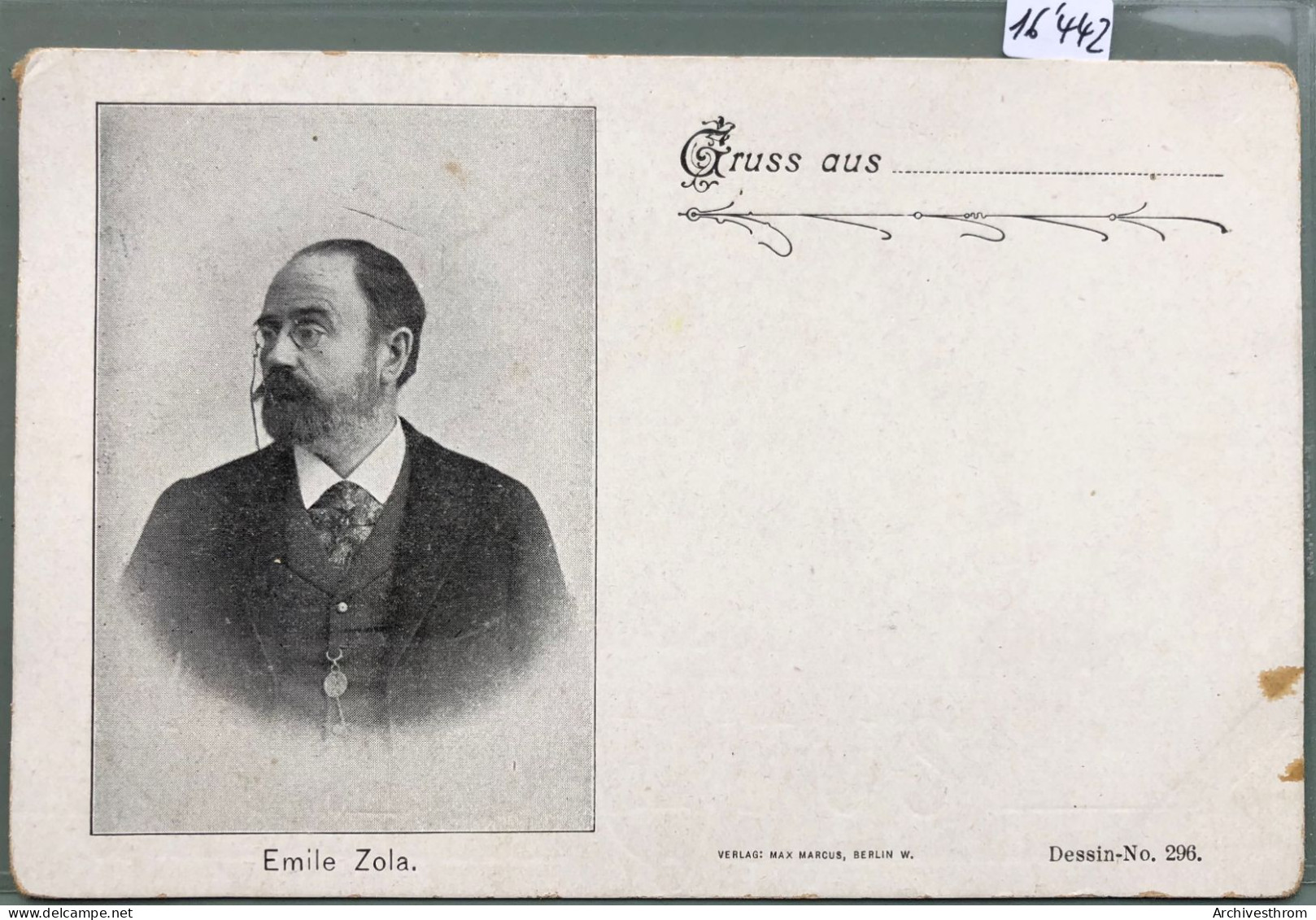 Zola, Emile ; Carte éditée Par Max Markus, Berlin (16'442) - Künstler