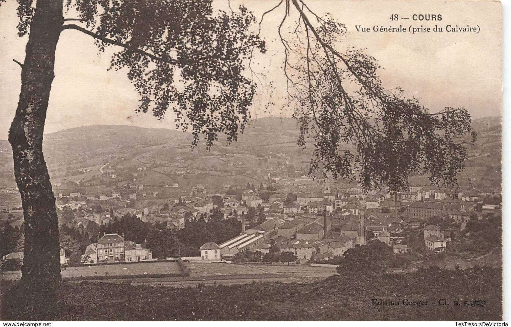 FRANCE - Cours - Vue Générale (prise Du Calvaire) - Vue D'ensemble De La Ville - Carte Postale Ancienne - Cours-la-Ville