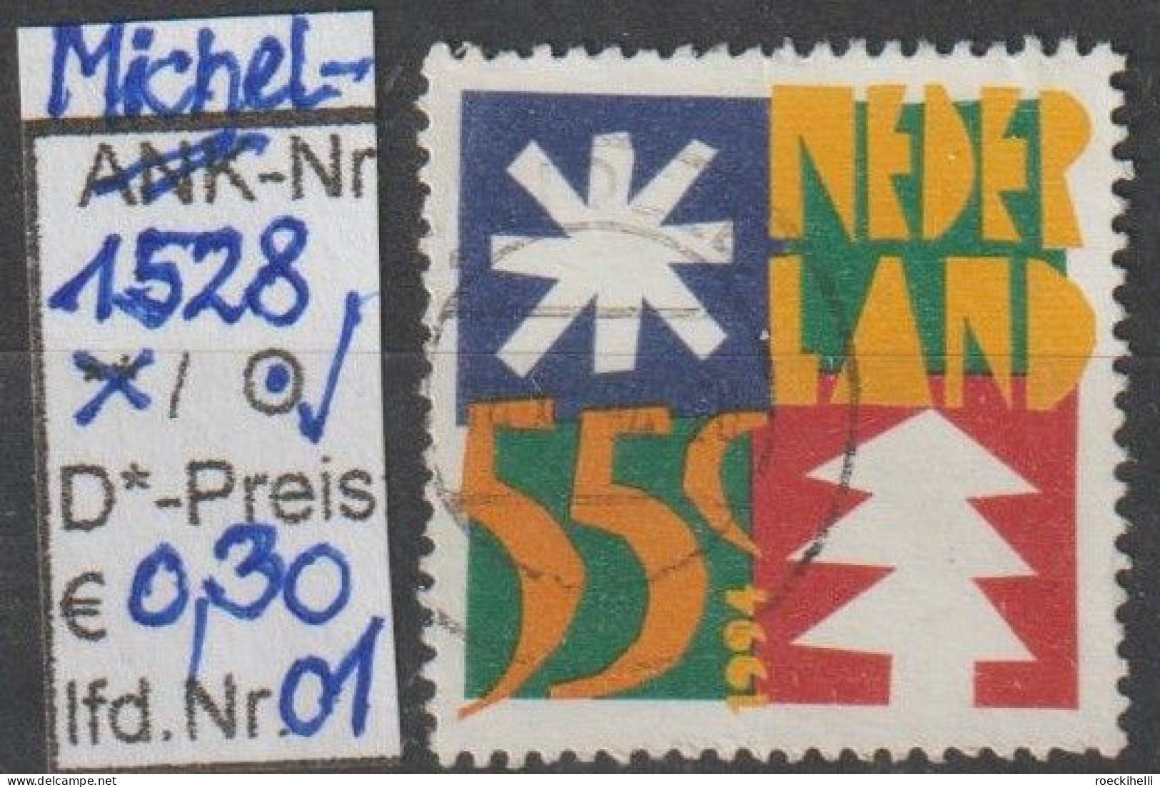 1994 - NIEDERLANDE - SM "Dez.marken - Stern, Weihn.baum" 55 C Mehrf. - O  Gestempelt - S.Scan (1528o 01-03 Nl) - Gebraucht