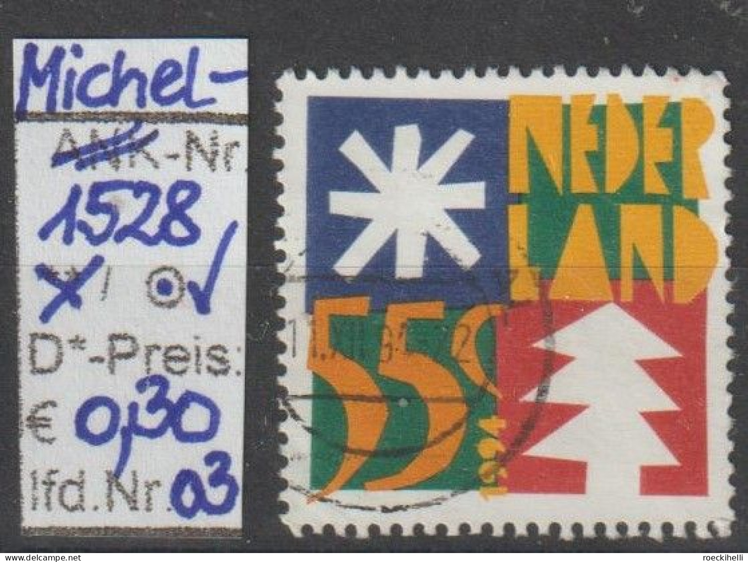 1994 - NIEDERLANDE - SM "Dez.marken - Stern, Weihn.baum" 55 C Mehrf. - O  Gestempelt - S.Scan (1528o 01-03 Nl) - Gebraucht