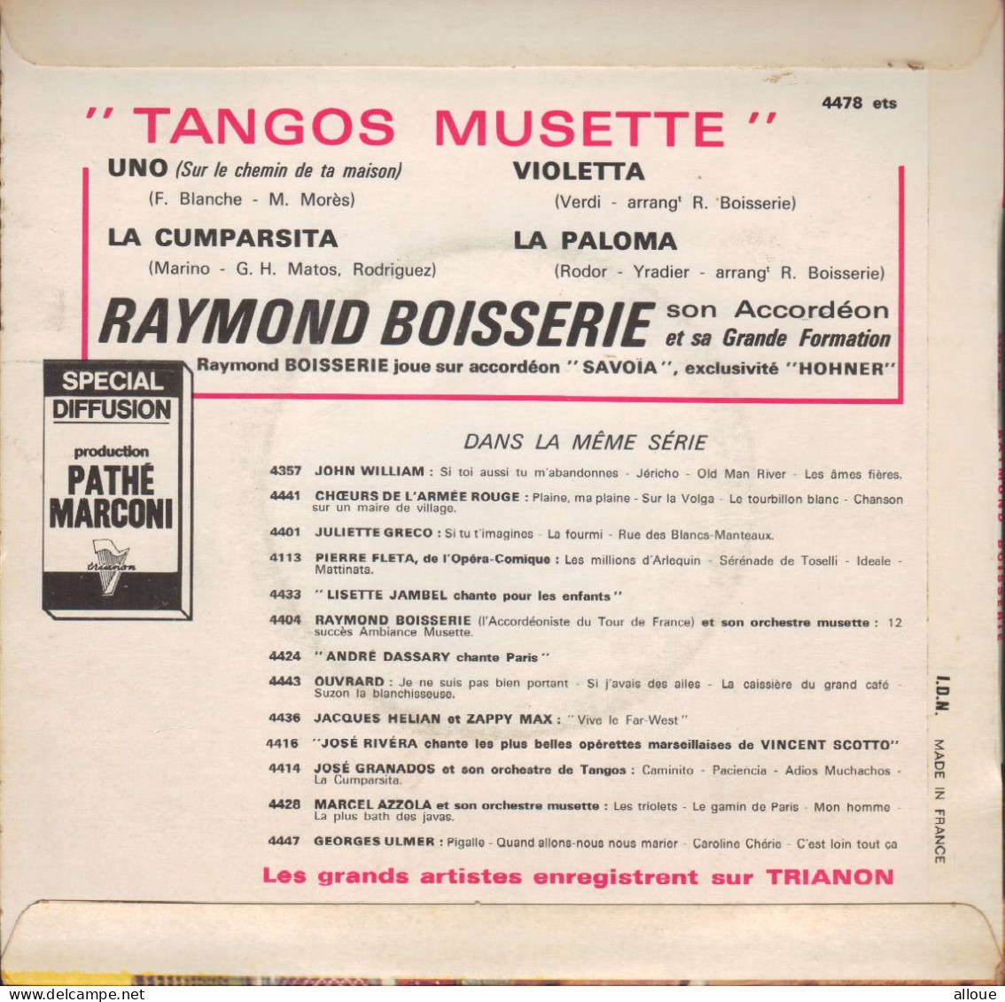 RAYMOND BOISSERIE - FR EP -  UNO + 3 - World Music