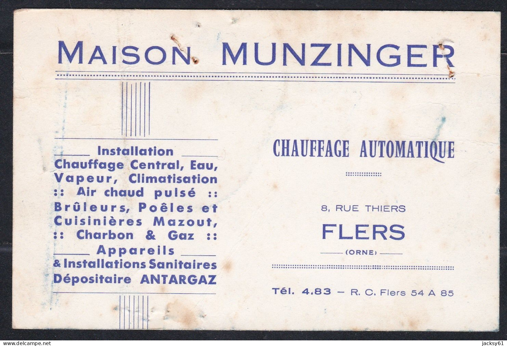 61 - Flers - Maison Munzinger - Chauffage Automatique - Visitekaartjes