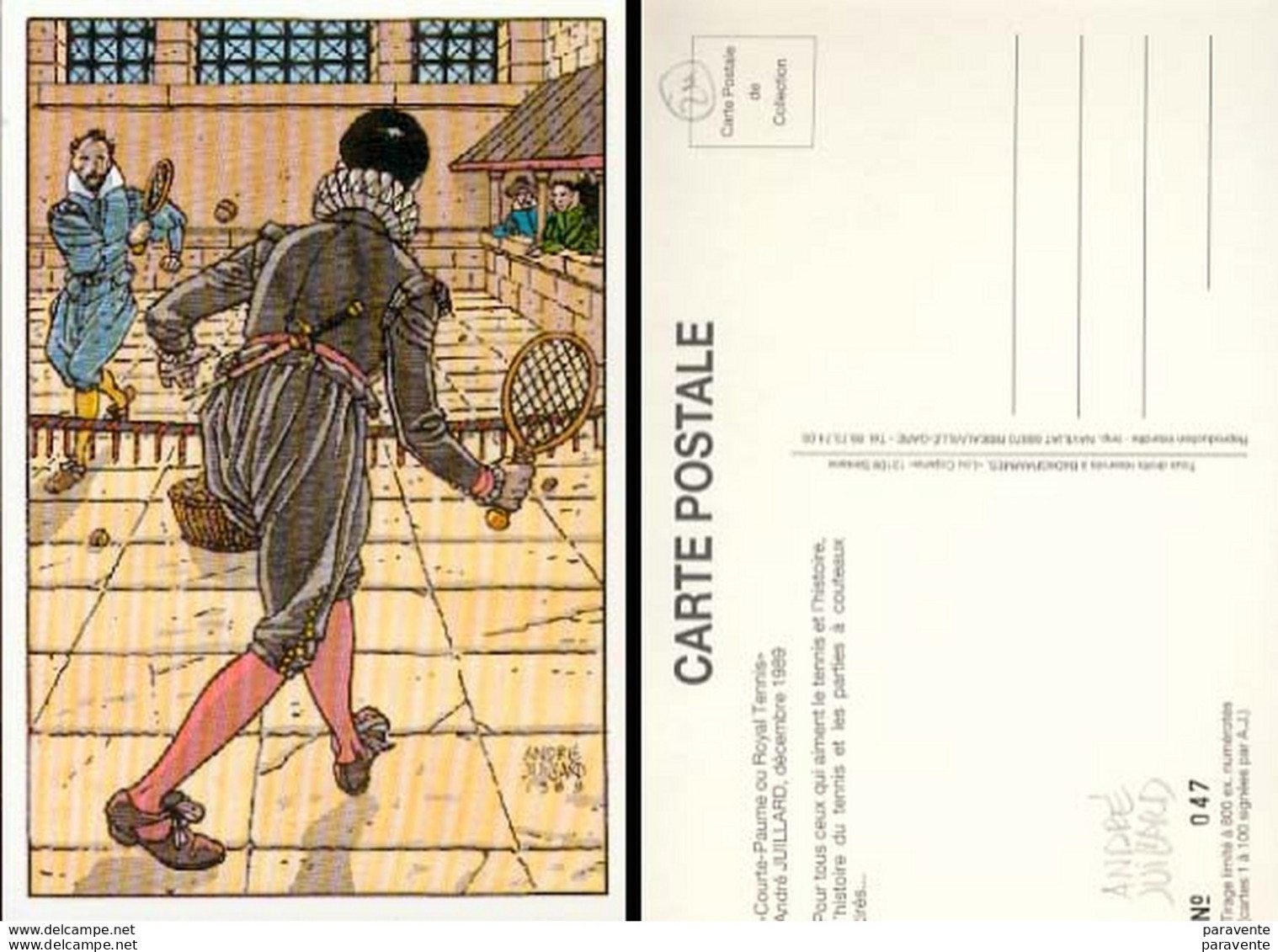 JUILLARD : Carte Postale COURTE PAUME (numerotée Signée) - Juillard