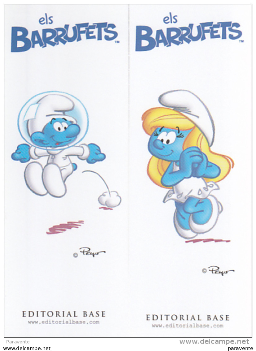 2 Marque Page BD Editions Base (Espagne) SCHTROUMPFS - Bladwijzers