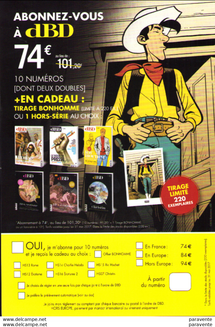 BONHOMME - Flyer Abonnement DBD Luky Luke - Altri & Non Classificati