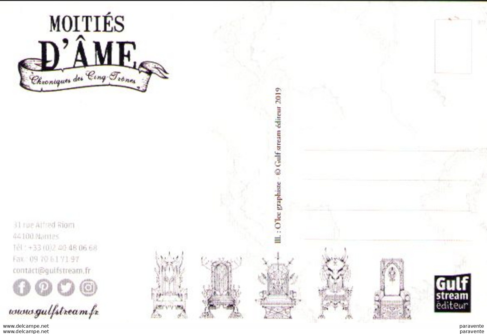 Carte Postale Publicité GULSTREAM De O'LEE Pour MOITIES D'AME - Publicité