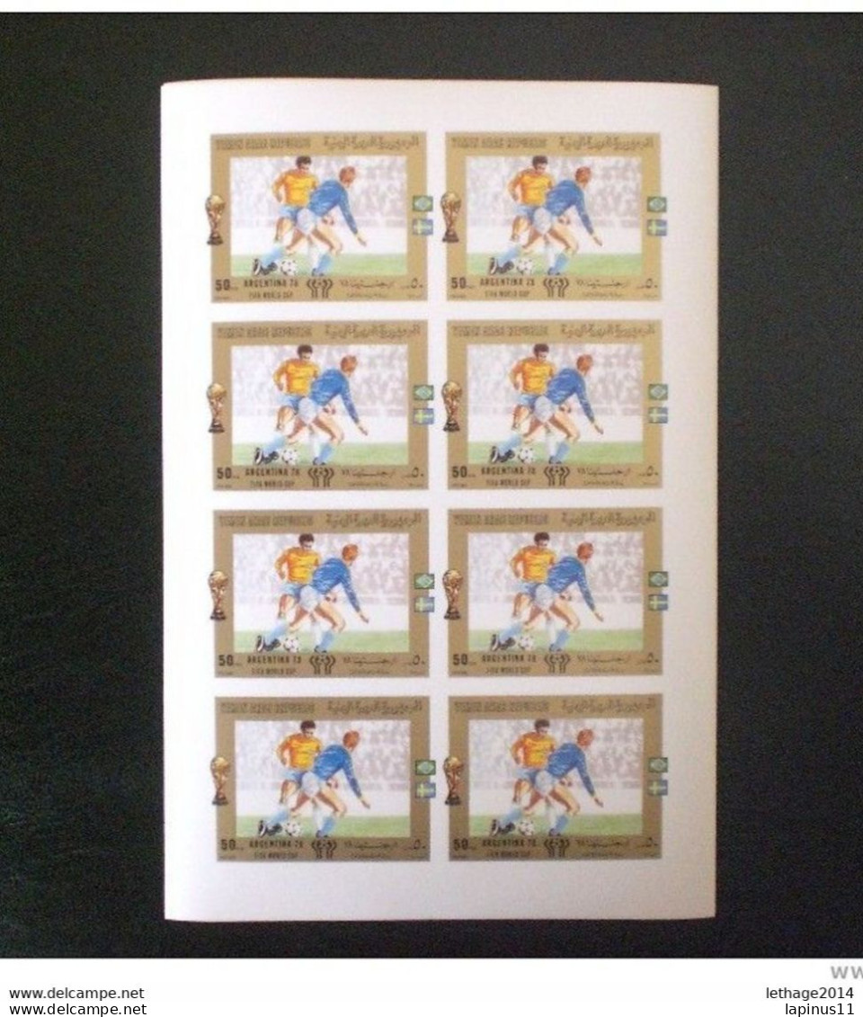 YEMEN 1980 Football World Cup - Argentina 1978 8 Sheet X 8 Complete Series IMPERF RARE !! MNH 800,00 EURO CATALOG MICHEL - Yemen